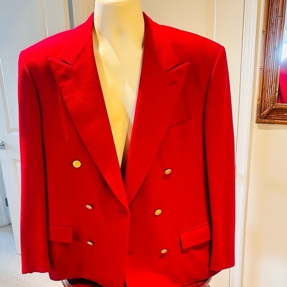 Custom Other - 100% Kashmir Virgin Wool Red Blazer.